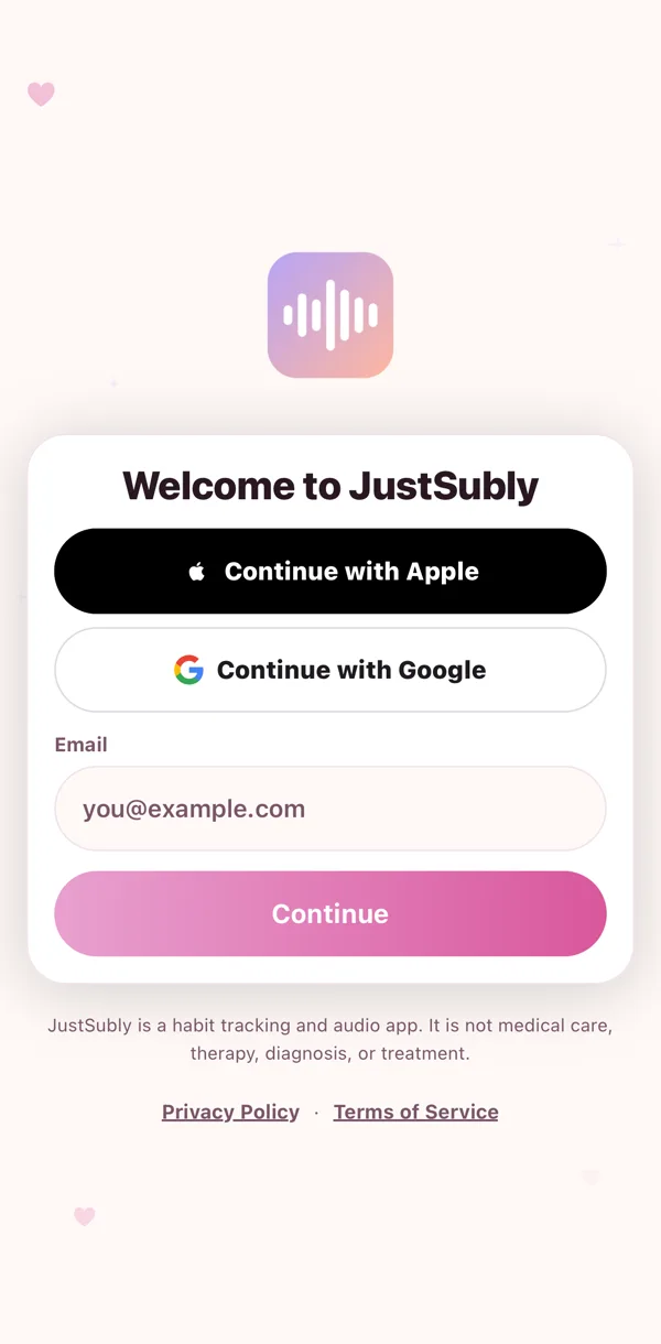 One box. Type your email and go.