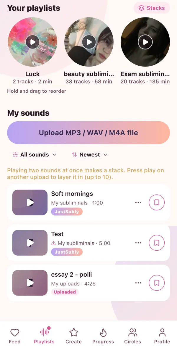 Save offline lives in the sound's menu.